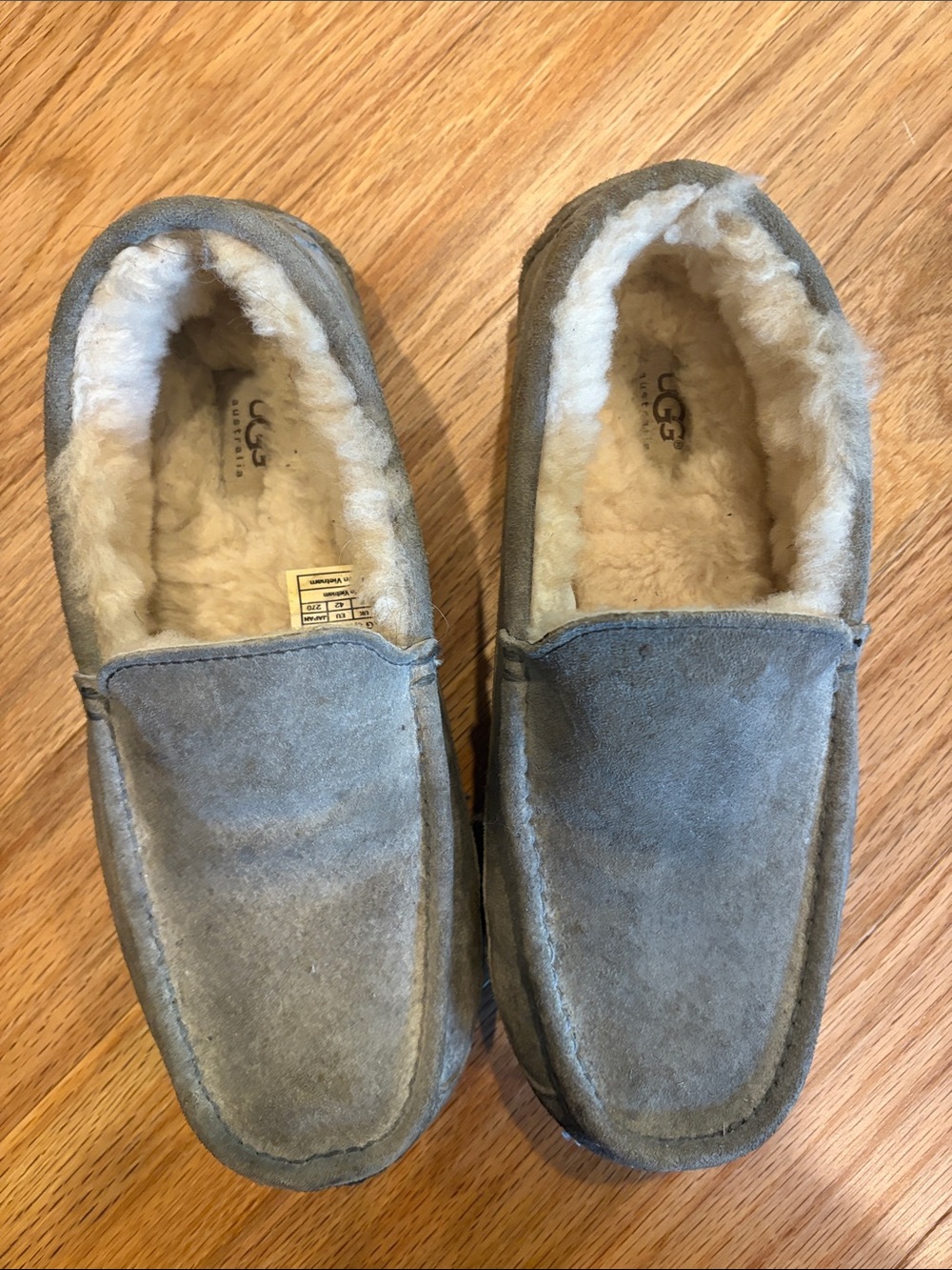 UGG Women's Gray Suede Shearling-Lined Slip-On Mocs